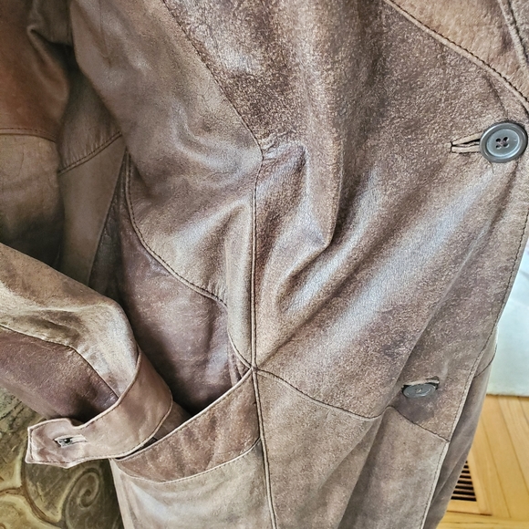 Amazing Leather Trench Coat/Duster Split End LTD sz M $580 - Picture 10 of 10